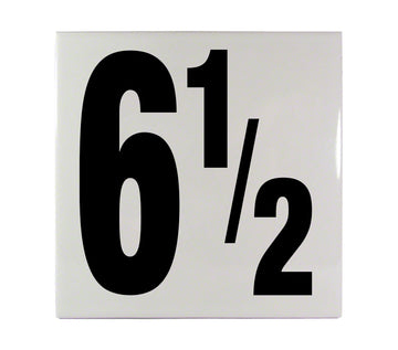 6 1/2 Ceramic Smooth Tile Depth Marker 6 Inch x 6 Inch with 5 Inch Lettering