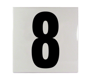 8 Ceramic Smooth Tile Depth Marker 6 Inch x 6 Inch with 5 Inch Lettering