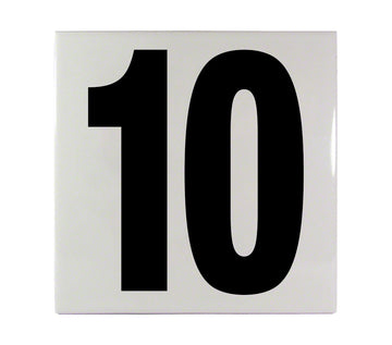 10 Ceramic Smooth Tile Depth Marker 6 Inch x 6 Inch with 5 Inch Lettering