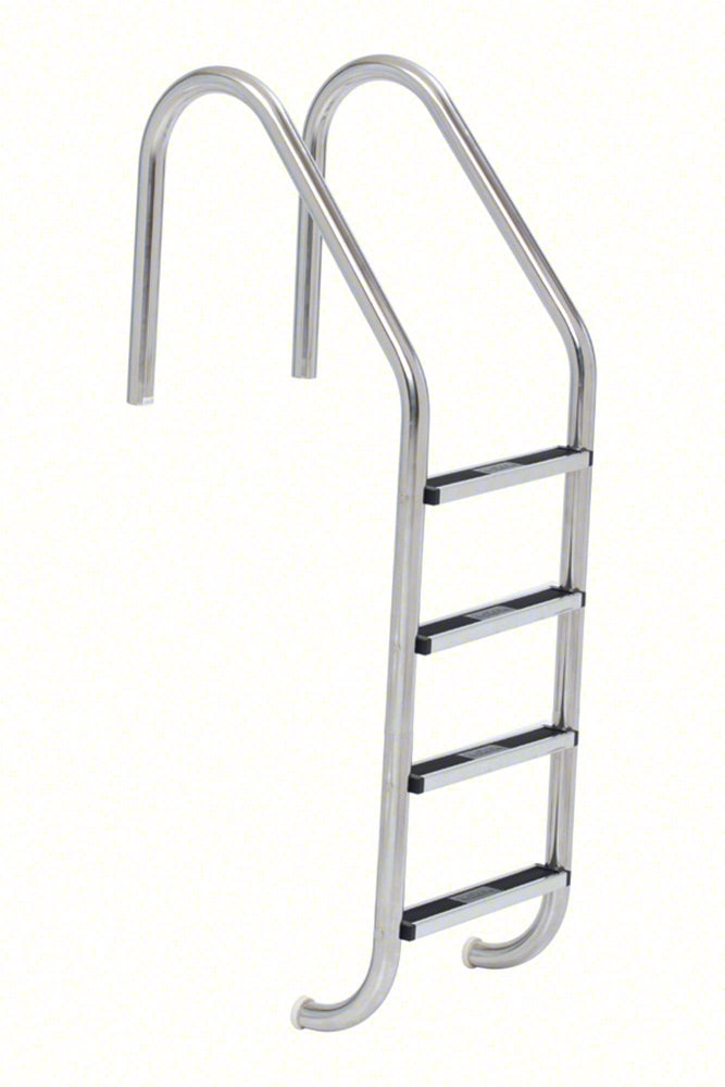 4-Step 35 Inch Wide Standard Plus Commercial Ladder 1.90 x .065 Inch - Stainless Steel Treads