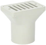 Gutter Drain and Grate - 2 Inch Socket - 2 x 4 Inch Grate - White