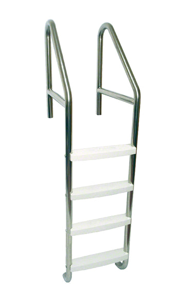 4-Step 35 Inch Wide Standard Cross-Braced Plus Commercial Ladder 1.90 x .065 Inch - Plastic Treads