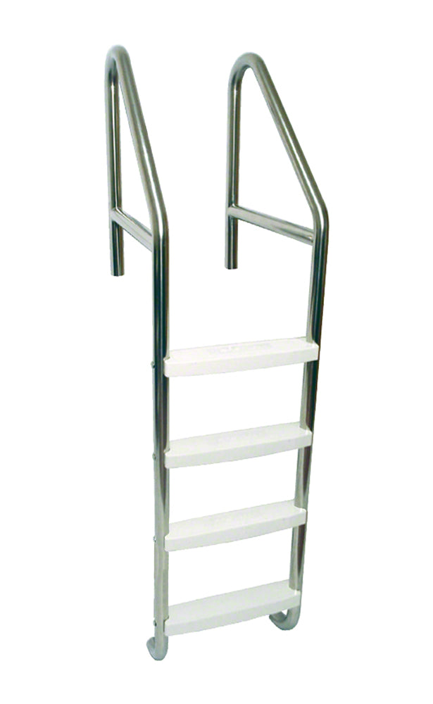 4-Step 35 Inch Wide Standard Cross-Braced Plus Commercial Ladder 1.90 x .145 Inch - Plastic Treads
