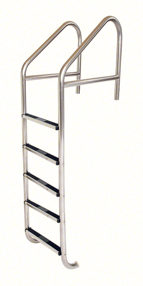5-Step 29 Inch Wide Standard Cross-Braced Plus Commercial Ladder 1.90 x .109 Inch - Stainless Treads