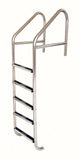5-Step 29 Inch Wide Standard Cross-Braced Plus Commercial Ladder 1.90 x .145 Inch - Stainless Treads