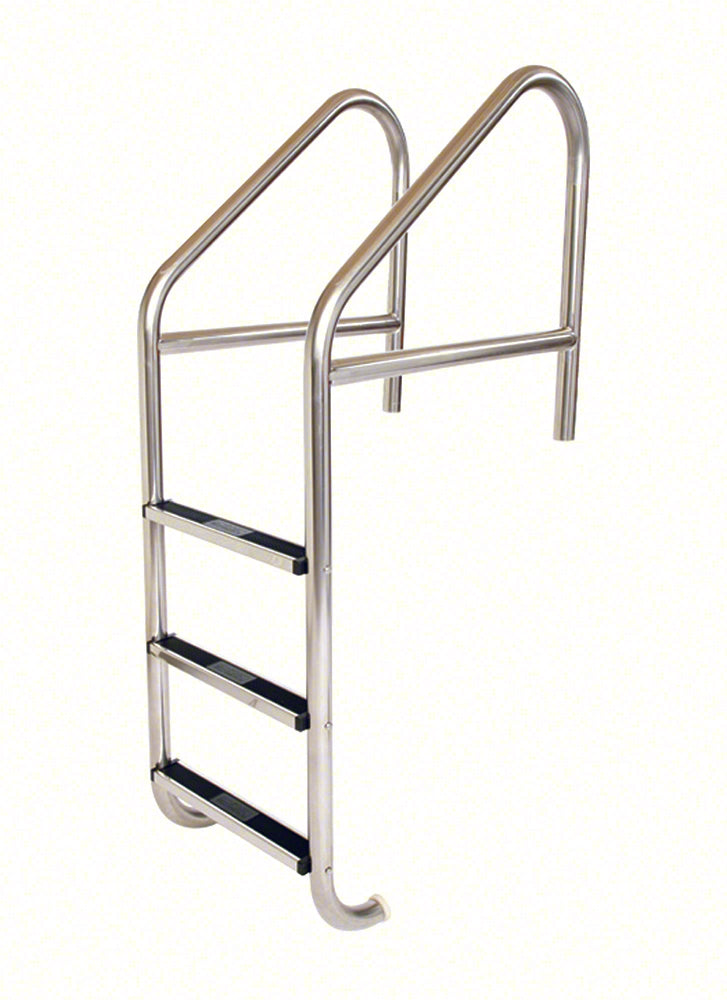 3-Step 23 Inch Wide Standard Cross-Braced Ladder 1.90 x .065 Inch Marine Grade - Stainless Treads