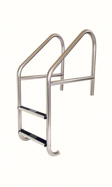 2-Step 23 Inch Wide Standard Cross-Braced Plus Commercial Ladder 1.90 x .065 Inch - Stainless Treads