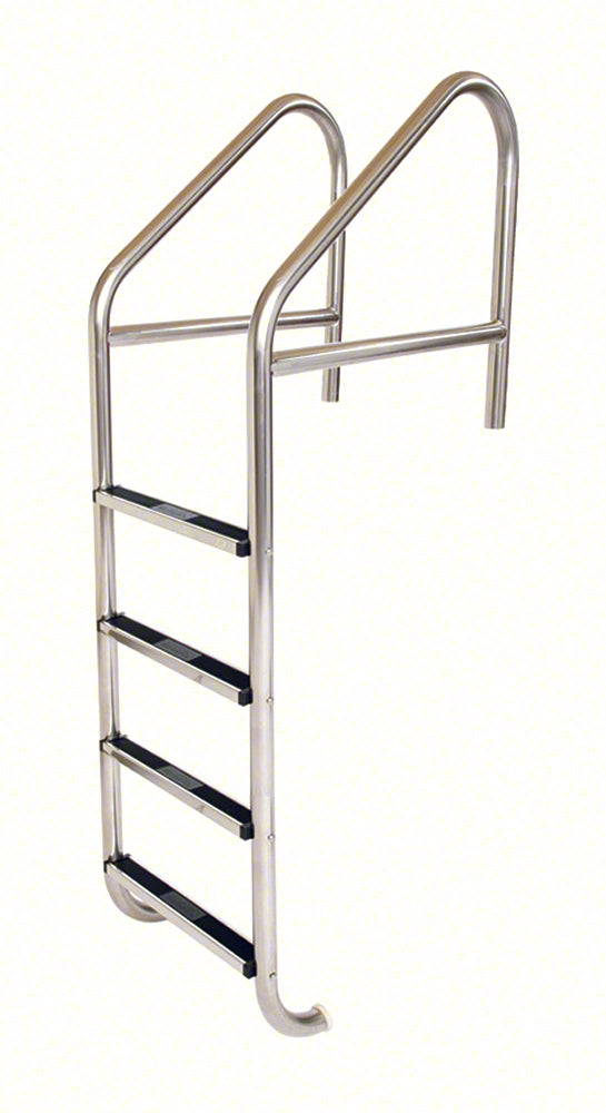 4-Step 23 Inch Wide Standard Cross-Braced Plus Commercial Ladder 1.90 x .145 Inch - Stainless Treads