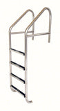 4-Step 35 Inch Wide Standard Cross-Braced Plus Commercial Ladder 1.90 x .065 Inch - Stainless Treads