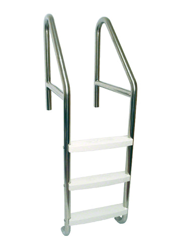 3-Step 23 Inch Wide Standard Cross-Braced Plus Commercial Ladder 1.90 x .109 Inch - Plastic Treads