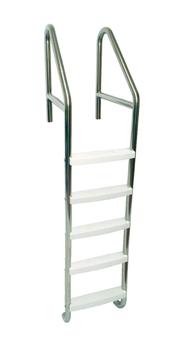 5-Step 23 Inch Wide Standard Cross-Braced Plus Commercial Ladder 1.90 x .065 Inch - Plastic Treads