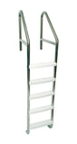 5-Step 35 Inch Wide Standard Cross-Braced Plus Commercial Ladder 1.90 x .145 Inch - Plastic Treads