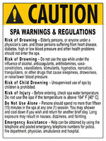 New York Spa Warnings and Regulations Sign - 18 x 24 Inches on Heavy-Duty Aluminum