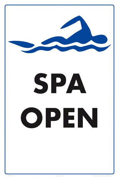 Spa Open Aluminum Sign - 12x18 Inch