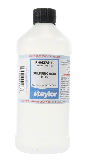 Taylor Sulfuric Acid N/50 - 16 Oz. Bottle - R-0627S-50-E