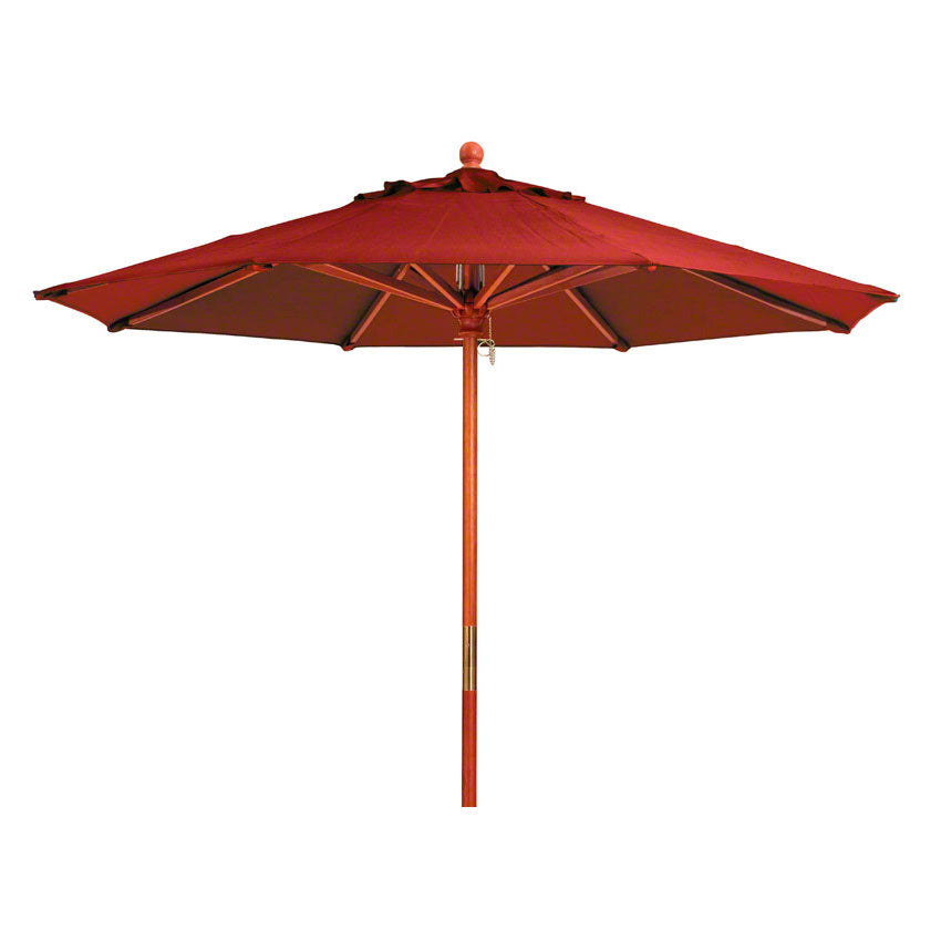 7ft burgandy patio umbrellas Grosfillex Market Umbrella - 7 Foot Diameter - Wooden Pole - Burgundy