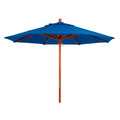 Market Umbrella - 7 Foot Diameter - Wooden Pole - Pacific Blue