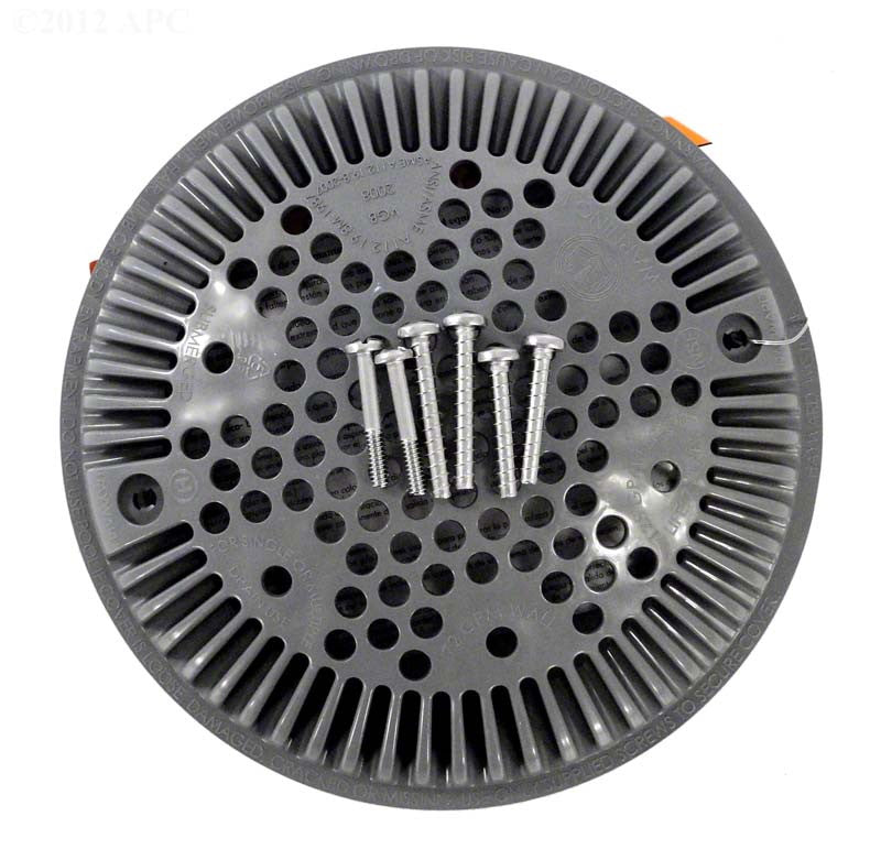 8 Inch Round Main Drain Suction Outlet Cover Only for Wall or Floor - Dark Gray