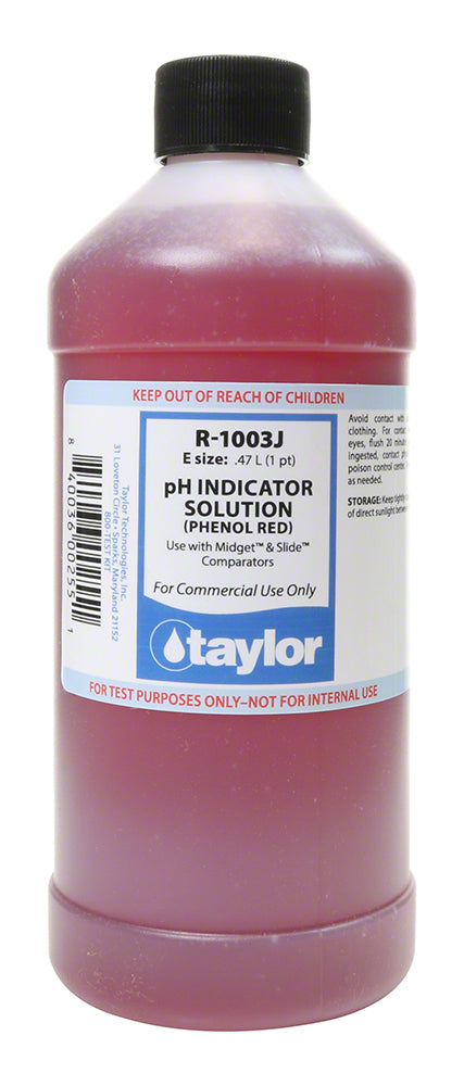 Taylor Phenol Red - 16 Oz. Bottle - R-1003J-E