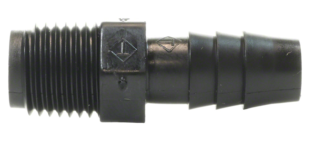 Injector Barb Adapter - 1/4 Inch NPT x 3/8 Inch OD Barb