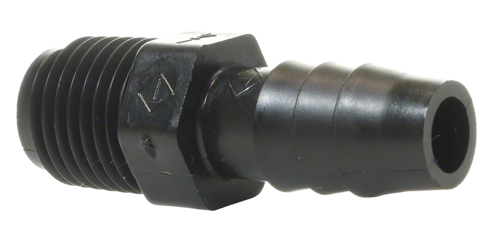 Injector Barb Adapter - 1/4 Inch NPT x 3/8 Inch OD Barb