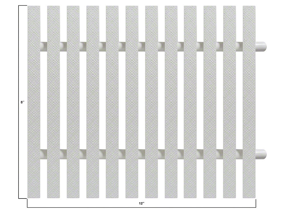SuperGrip Perpendicular Grating 8 Inch - White - Sold Per Foot