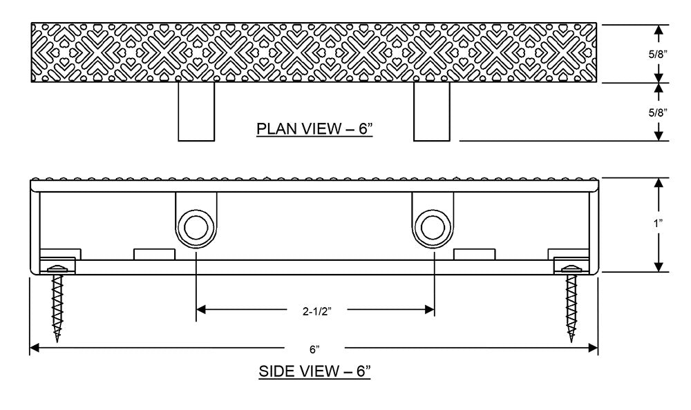 SuperGrip Perpendicular Grating 6 Inch - White - Must Order in 10 Foot Increments