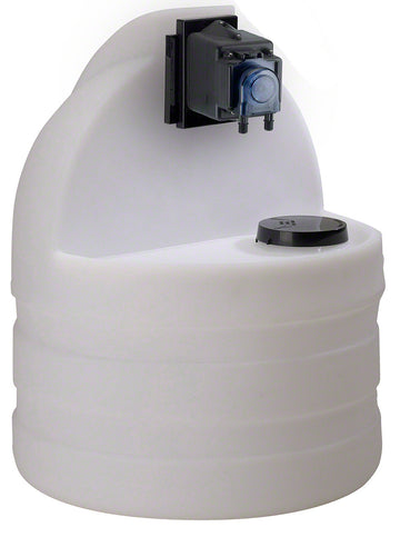 15 Gallon White Chemical Tank With Econ T Series Pump - 5 GPD 25 PSI 120 Volt 6 Foot Cord - 1/4 Inch Standard Tubing