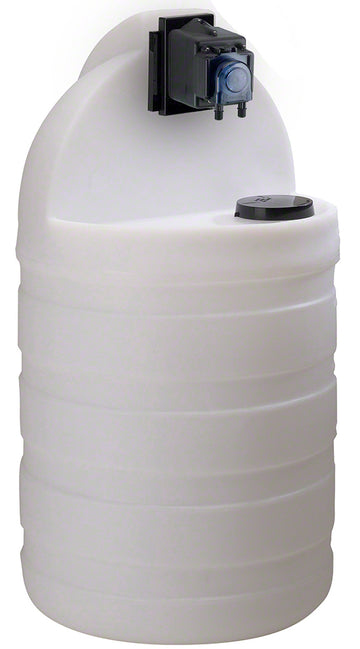 30 Gallon White Chemical Tank With Econ T Series Pump - 15 GPD 25 PSI 120 Volt 10 Foot Cord - 1/4 Inch Standard Tubing