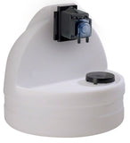 7.5 Gallon White Chemical Tank With Econ T Series Pump - 15 GPD 25 PSI 120 Volt 10 Foot Cord - 1/4 Inch Standard Tubing