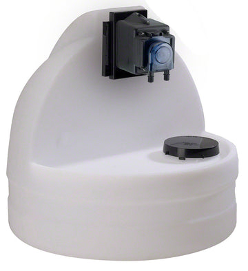 7.5 Gallon White Chemical Tank With Econ T Series Pump - 5 GPD 25 PSI 120 Volt 6 Foot Cord - 1/4 Inch Standard Tubing