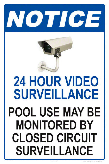 Notice 24 Hour Video Surveillance Sign - 12 x 18 Inches on Heavy-Duty Aluminum
