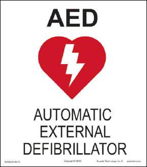 AED 3D Sign - 14 x 7 Inch Flat on Styrene Plastic