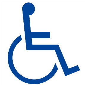 Handicap Symbol Decal Sign - 4 x 4 Inches on Adhesive Vinyl