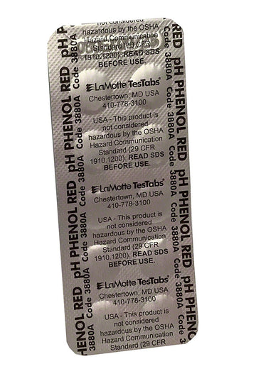 LaMotte pH (Phenol Red) Tablets Instrument Grade - Strip of 10 Tabs - 3880A-J