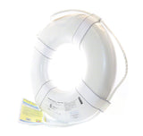 USCG Solid Foam 19 Inch Life Ring Buoy With Webbing - White