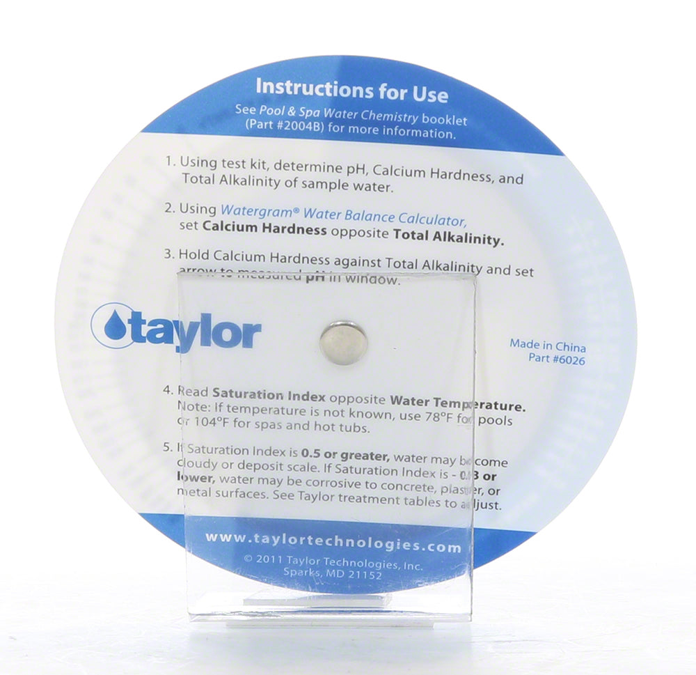Taylor Watergram Circular Water Balance Calculator - 6026