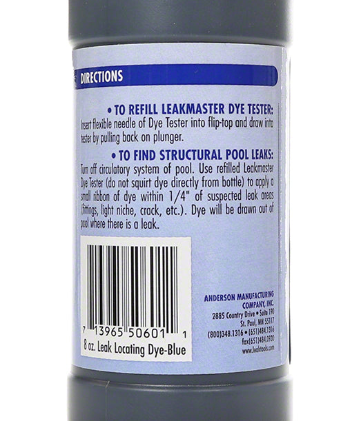 Blue Dye Refill for Dye Testers - 8 Oz.