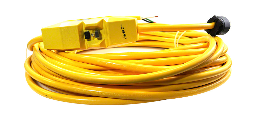 In-Line GFCI Cord Set - 230 Volts 15A - 6-15P Male Plug - 100 Foot Yellow Cord