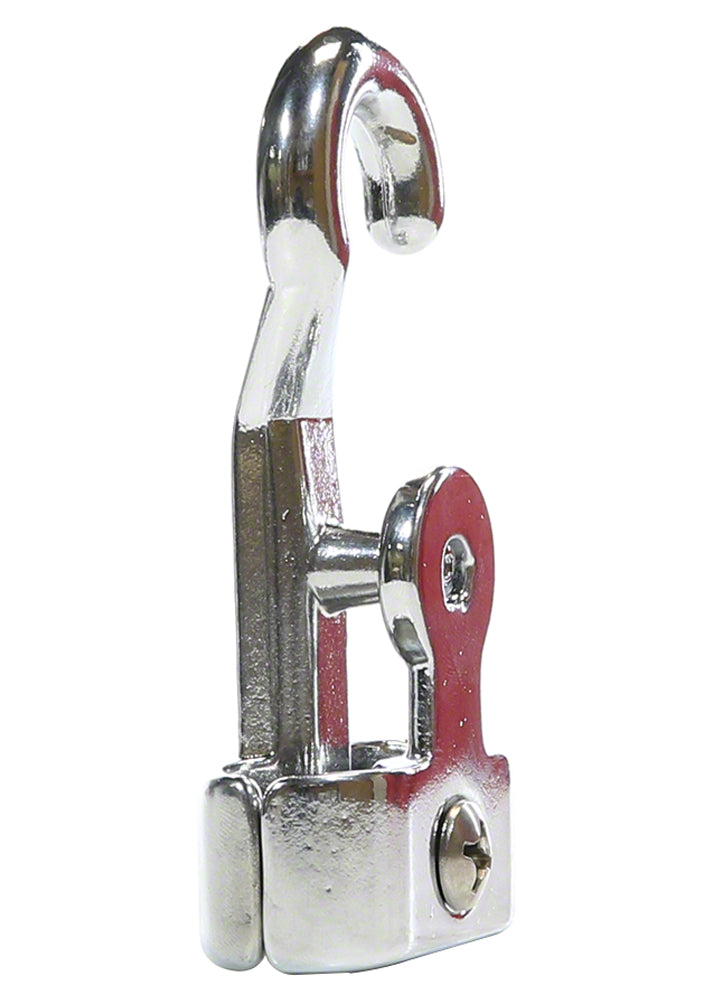 Rope Hook Loop Type for 3/8 or 1/2 Inch Rope - Chrome Plated Brass