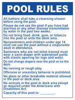 Montana Pool Rules Sign - 18 x 24 Inches on Styrene Plastic (Customize or Leave Blank)