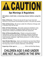 Montana Spa Warnings and Regulations Sign - 18 x 24 Inches on Styrene Plastic (Customize or Leave Blank)