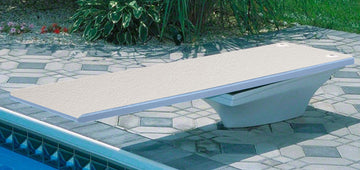 Flyte-Deck II Stand With 8 Foot Frontier III Diving Board - White Stand - Marine Blue Board With White Tread