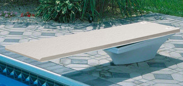 Flyte-Deck II Stand With 8 Foot Frontier III Diving Board - White Stand - Pewter Gray Board With White Tread