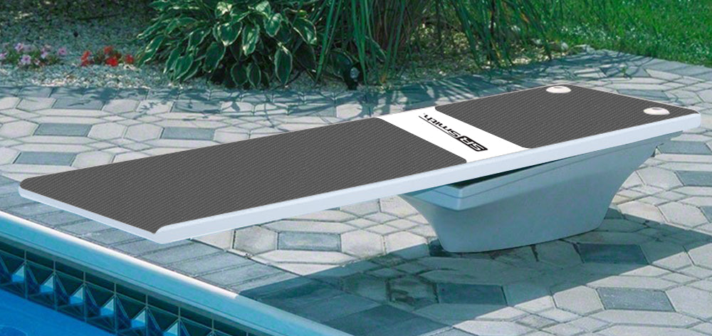 Flyte-Deck II Stand With 8 Foot TrueTread Board - White Stand and Board With Gray TrueTread