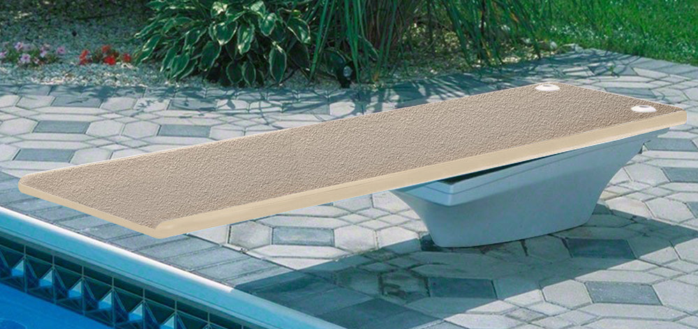 Flyte-Deck II Stand With 6 Foot Frontier III Diving Board - Taupe Stand - Taupe Board With Matching Tread