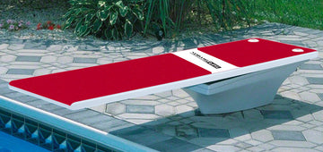 Flyte-Deck II Stand With 8 Foot TrueTread Board - White Stand and Board With Red TrueTread