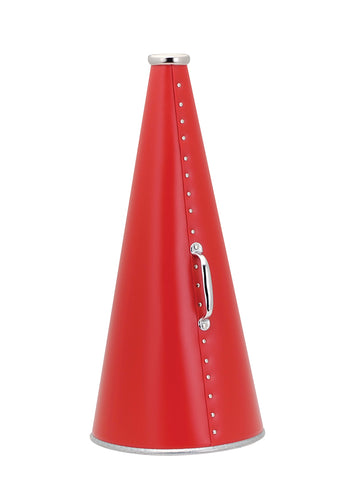 22 Inch Plastic Megaphone with Plated Metal Mouthpiece and Handle - Red