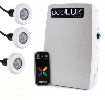 PoolLUX Plus LED Treo Lighting Kit With 3 Treo RGB Lights and 100 Watt PoolLUX Plus System