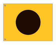 Water Craft Prohibited Flag - Yellow With Black Circle 30 x 40 Inches